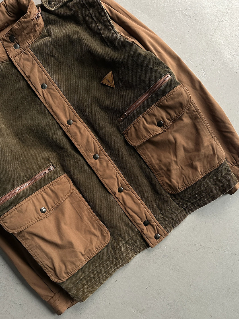 YVES SAINT LAURENT - 1980s CORDUROY JACKET WITH CONTRASTING SLEEVE