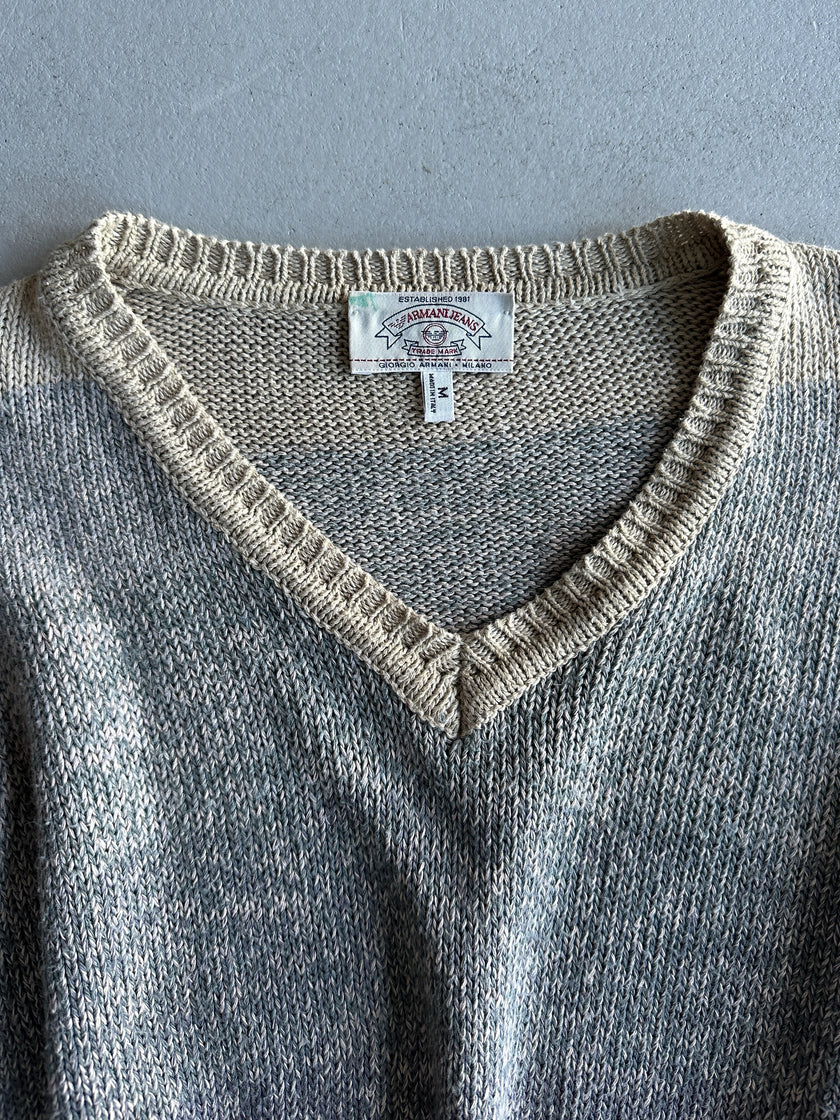 ARMANI JEANS - 1990s V NECK SOFT KNIT JUMPER