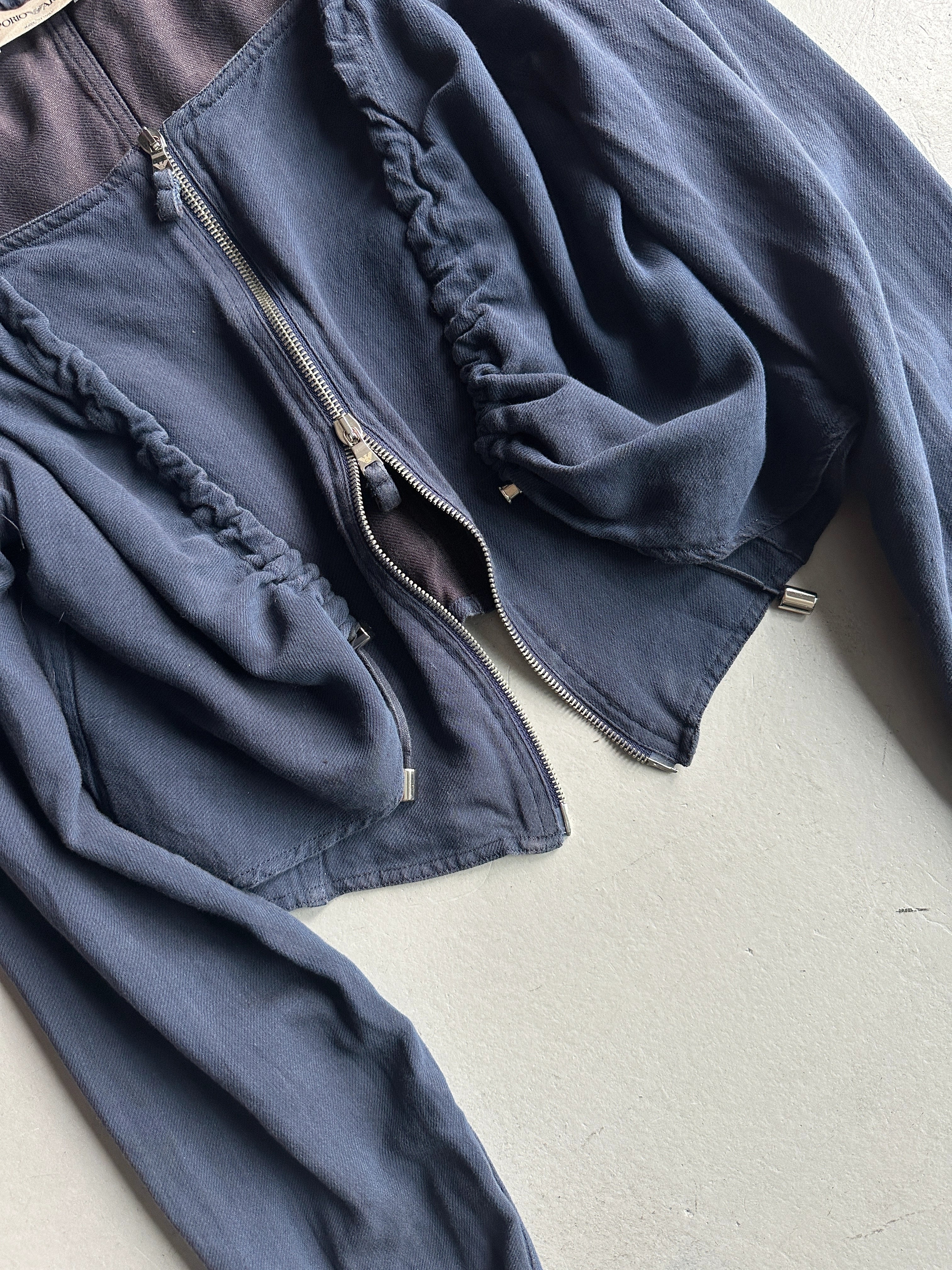 EMPORIO ARMANI - S/S 2003 CROP FIT ZIPPED LAYERED TOP