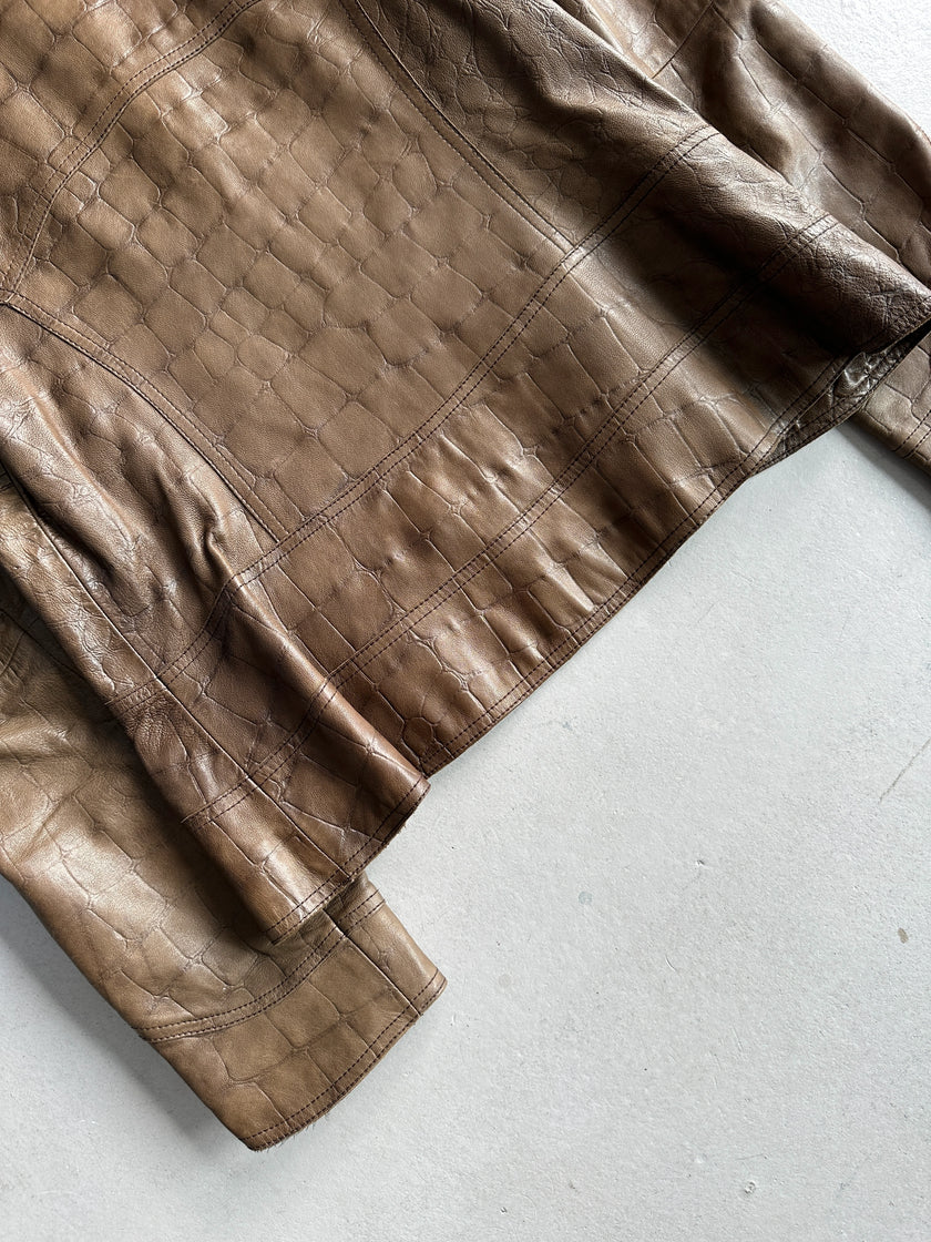 EMPORIO ARMANI - F/W 2008 TWO WAY ZIP LEATHER JACKET