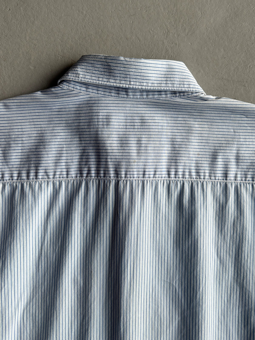 COMME DES GARÇONS SHIRT - S/S 2018 CUT OUTS FRONT MICRO STRIPED LONG SLEEVE SHIRT