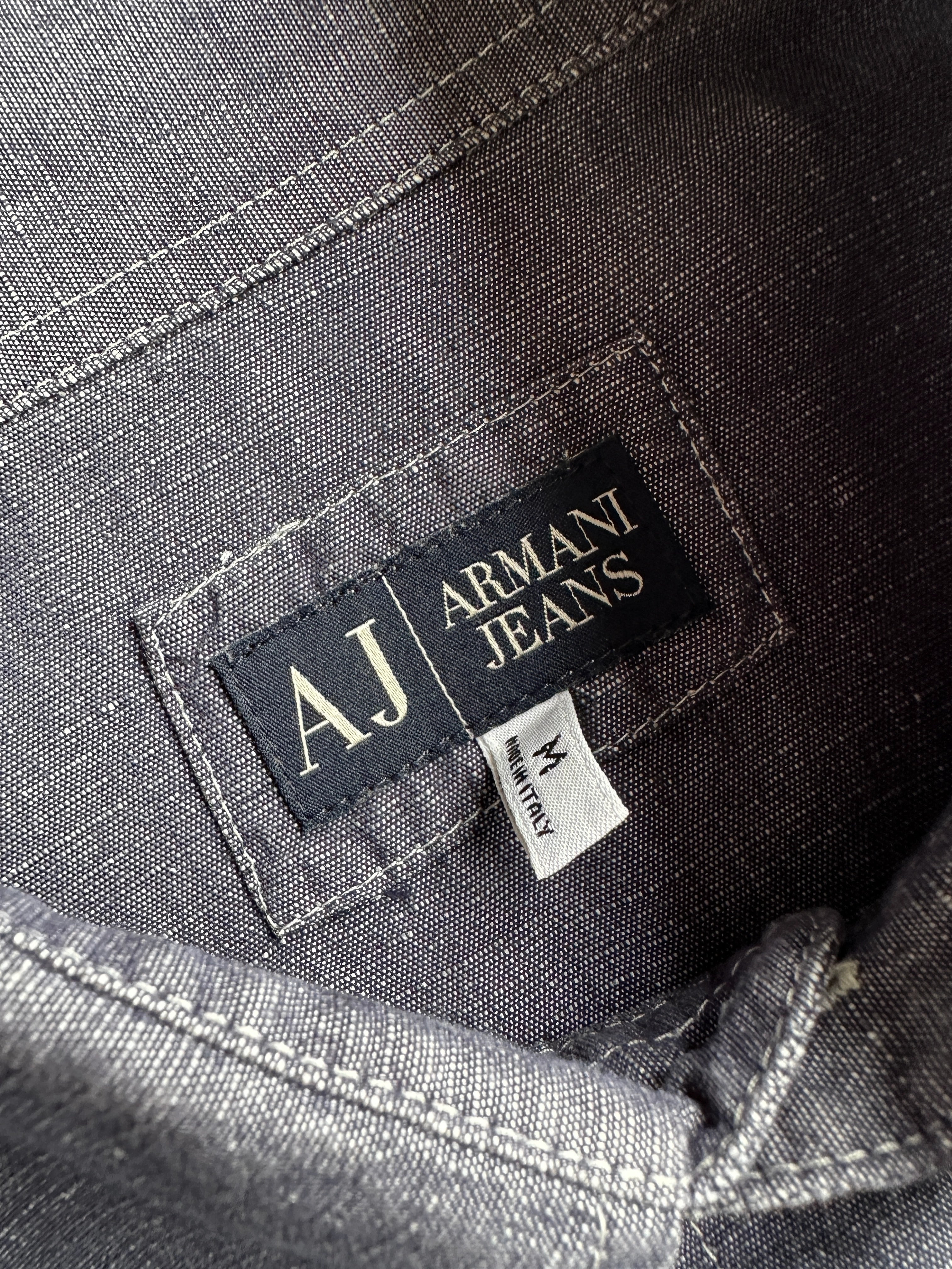 ARMANI JEANS - 1990s DENIM LOOK HALF SLEEVE SHIRT