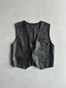 1980s STITCHED PANELING LEATHER VEST