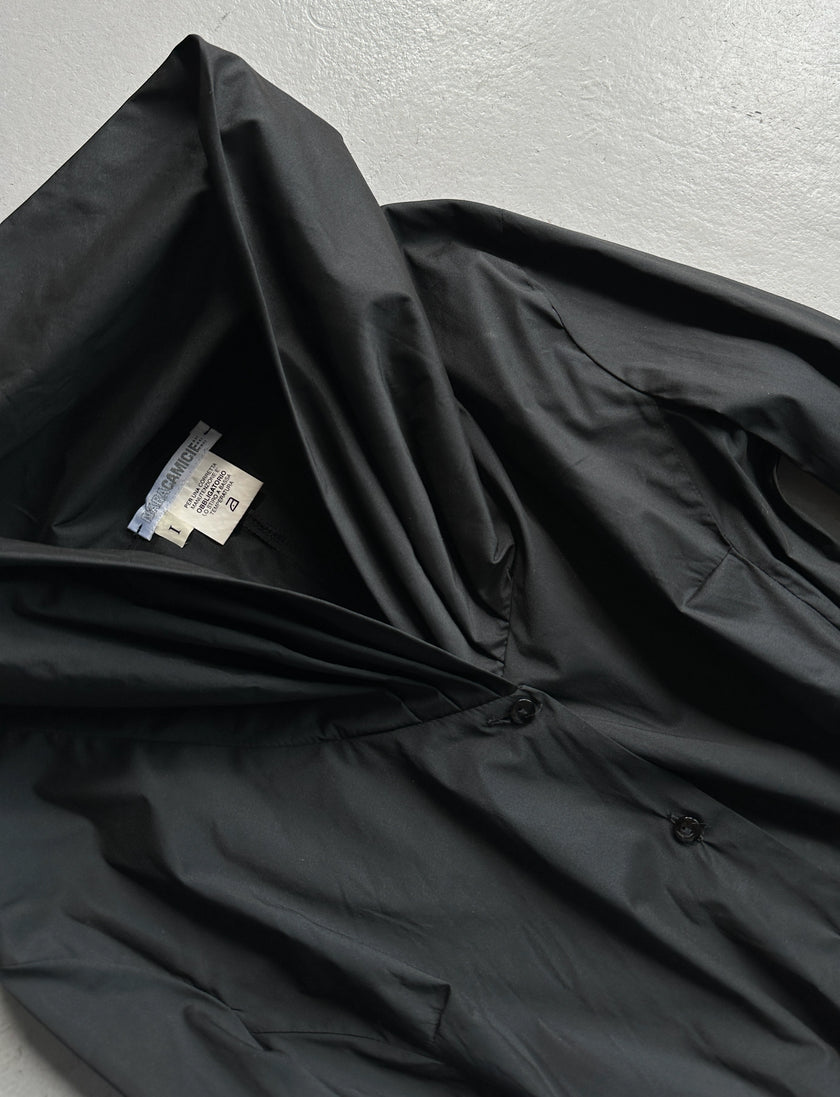 1990s EXTRA WIDE COLLAR BUTTONED BLOUSE