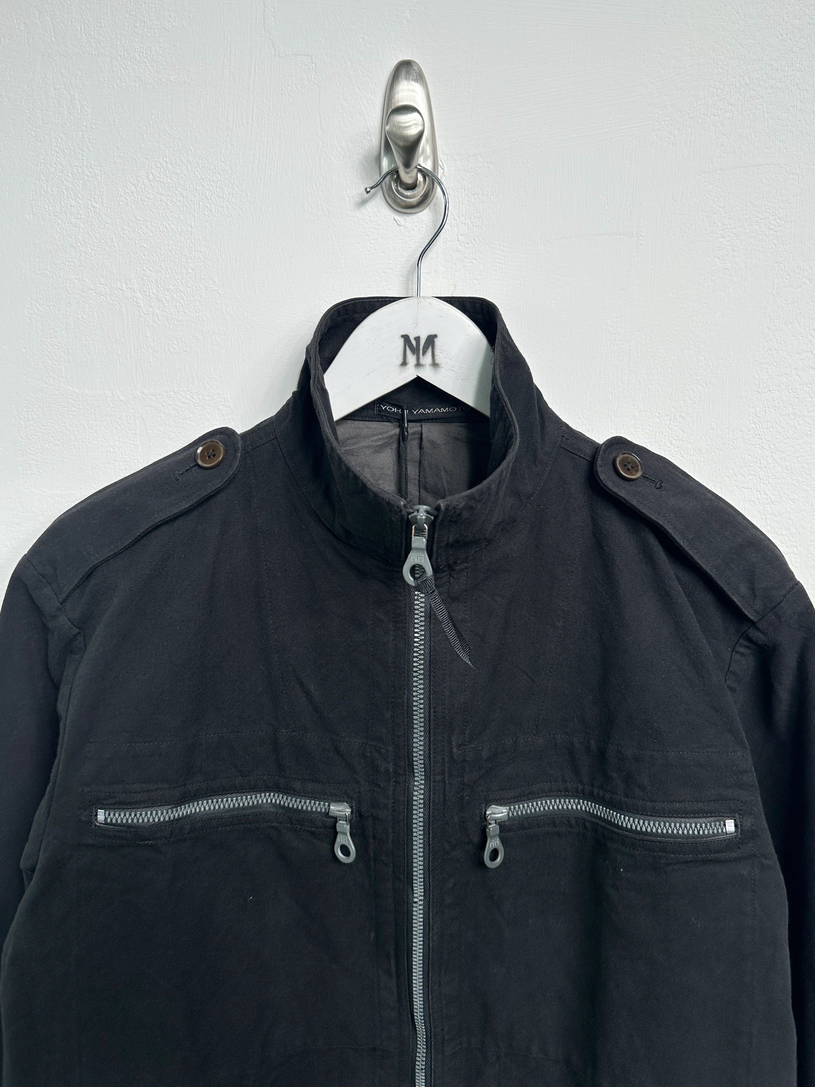 YOHJI YAMAMOTO Y'S FOR MEN - S/S 2003 ZIPPED FUNNEL NECK COTTON JACKET