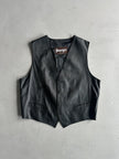 1980s LEATHER VEST GILET