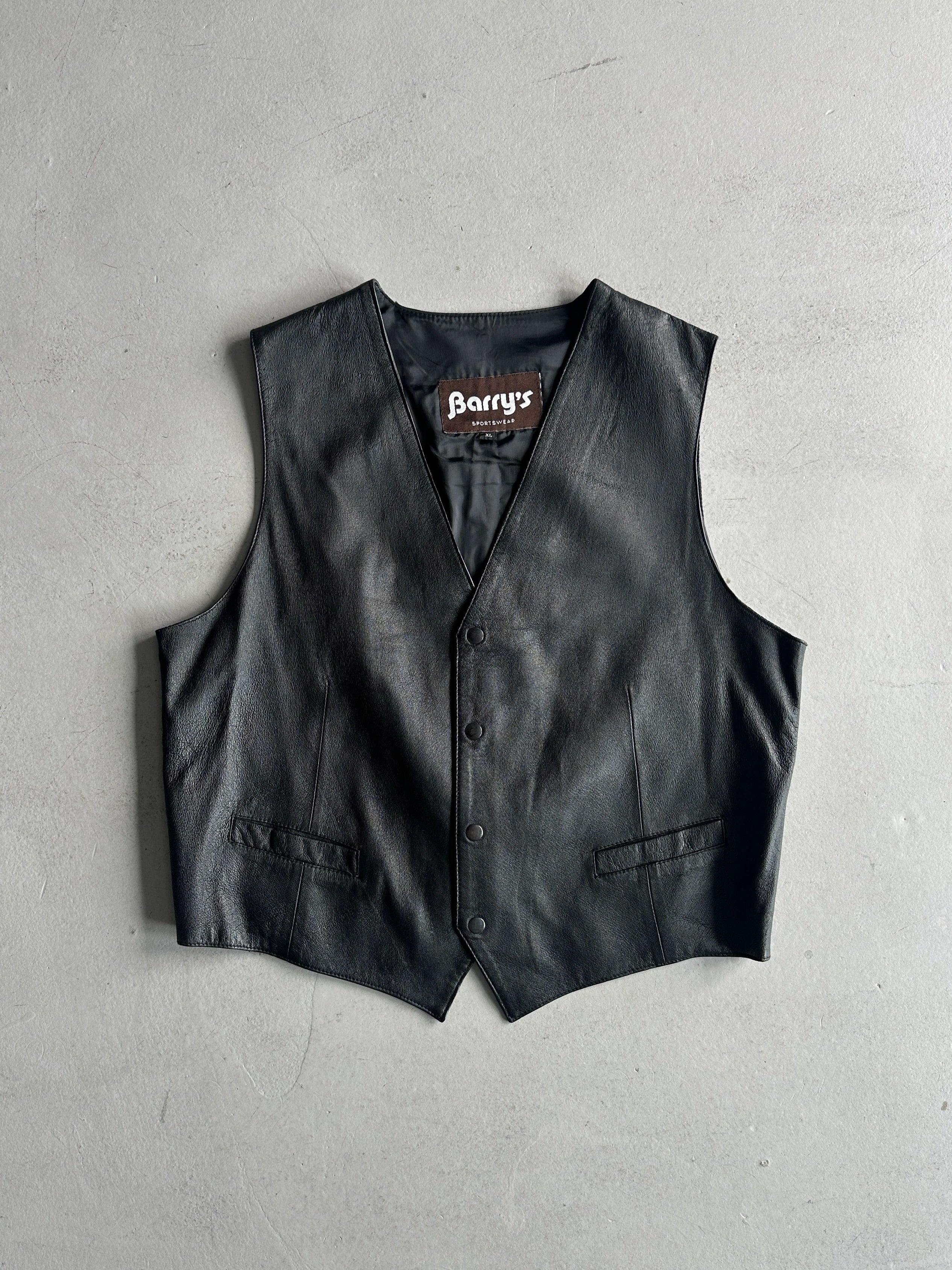 1980s LEATHER VEST GILET