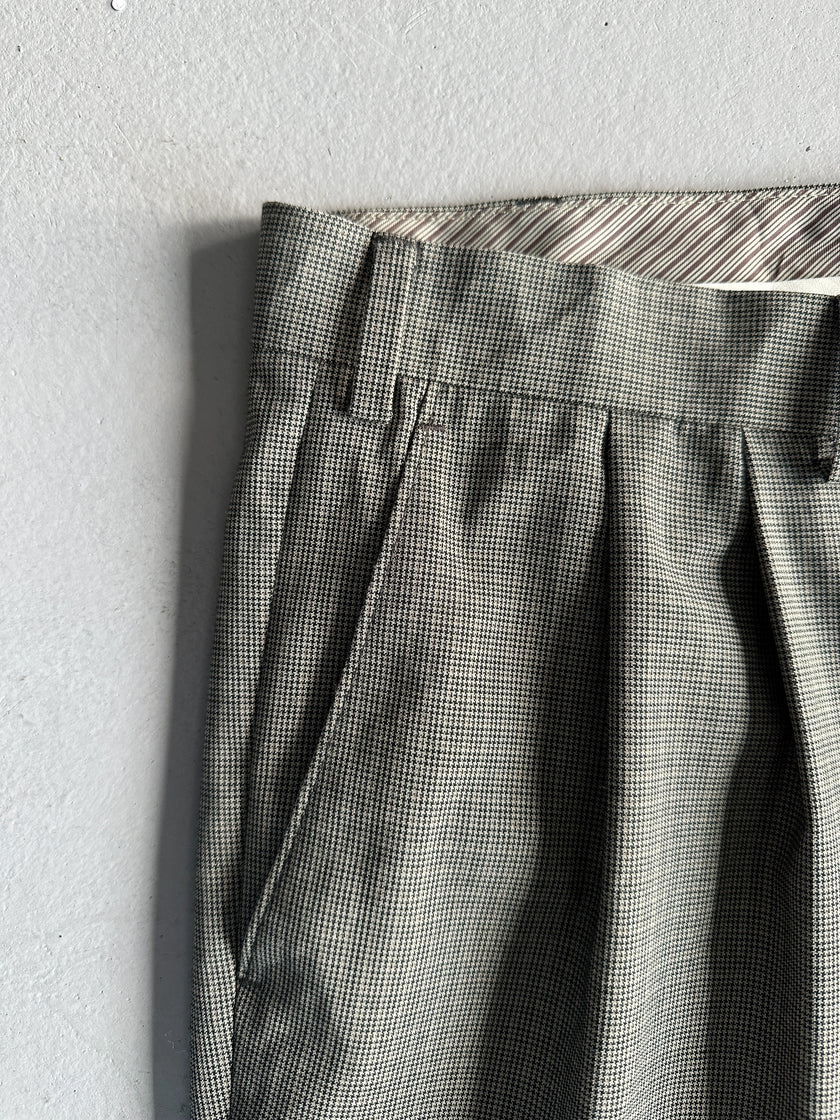 RALPH LAUREN - 2000s TURN UP HEM PLEATED TAILORED TROUSERS