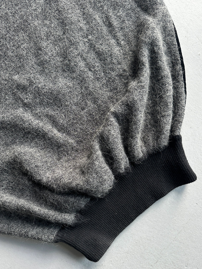 GIANFRANCO FERRÉ - 1990s VELVET FRONT AND FUZZY WOOL CONTRASTING BACK VEST TOP