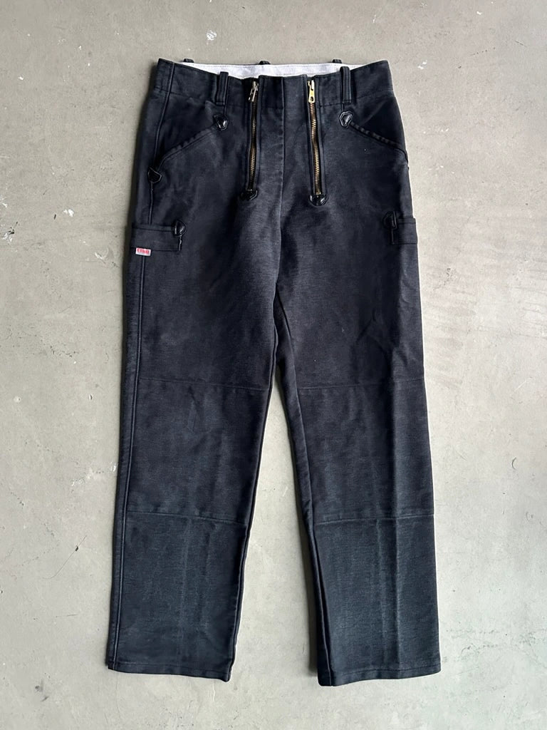 1990s UTILITY TROUSERS WITH DOUBLE ZIP FRONT