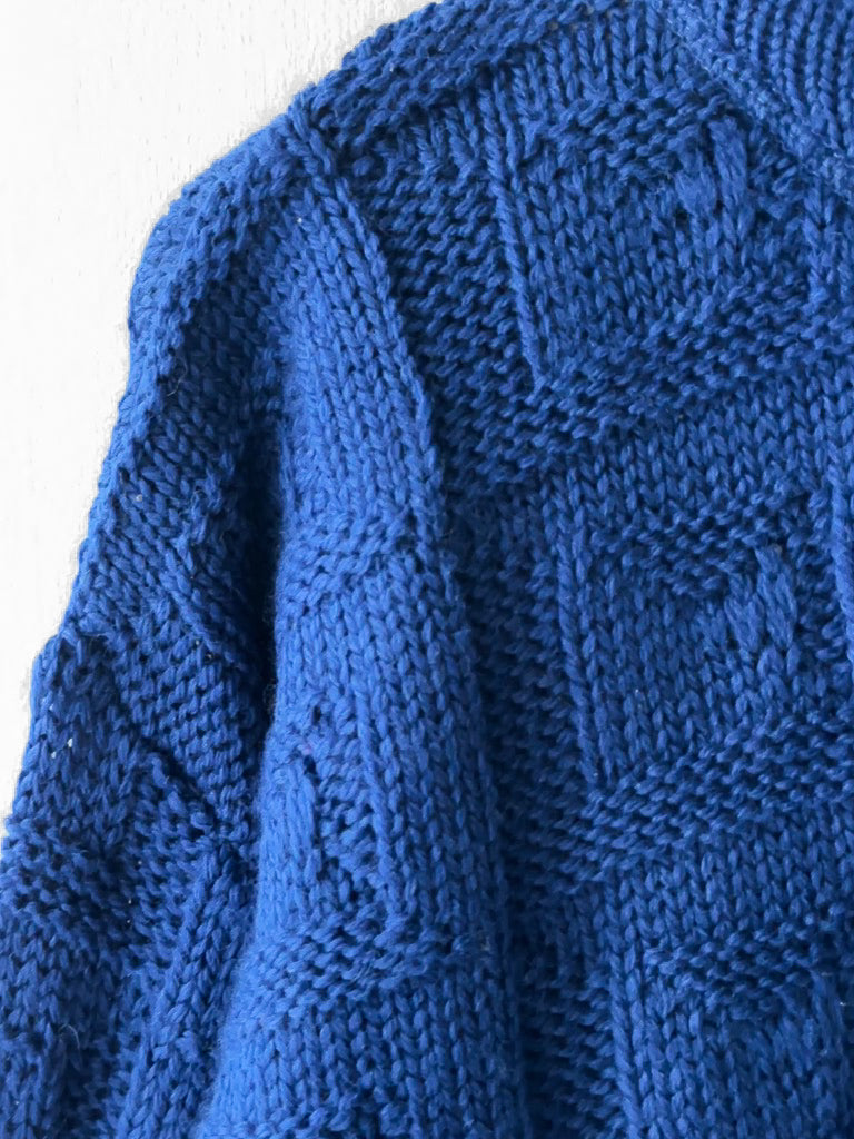 ITALIAN LABEL 1980s OVERSIZED GEOMETRIC CABLE KNIT JUMPER