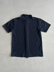 2000s FLORAL PATTERN MESH HALF SLEEVE BUTTONED SHIRT