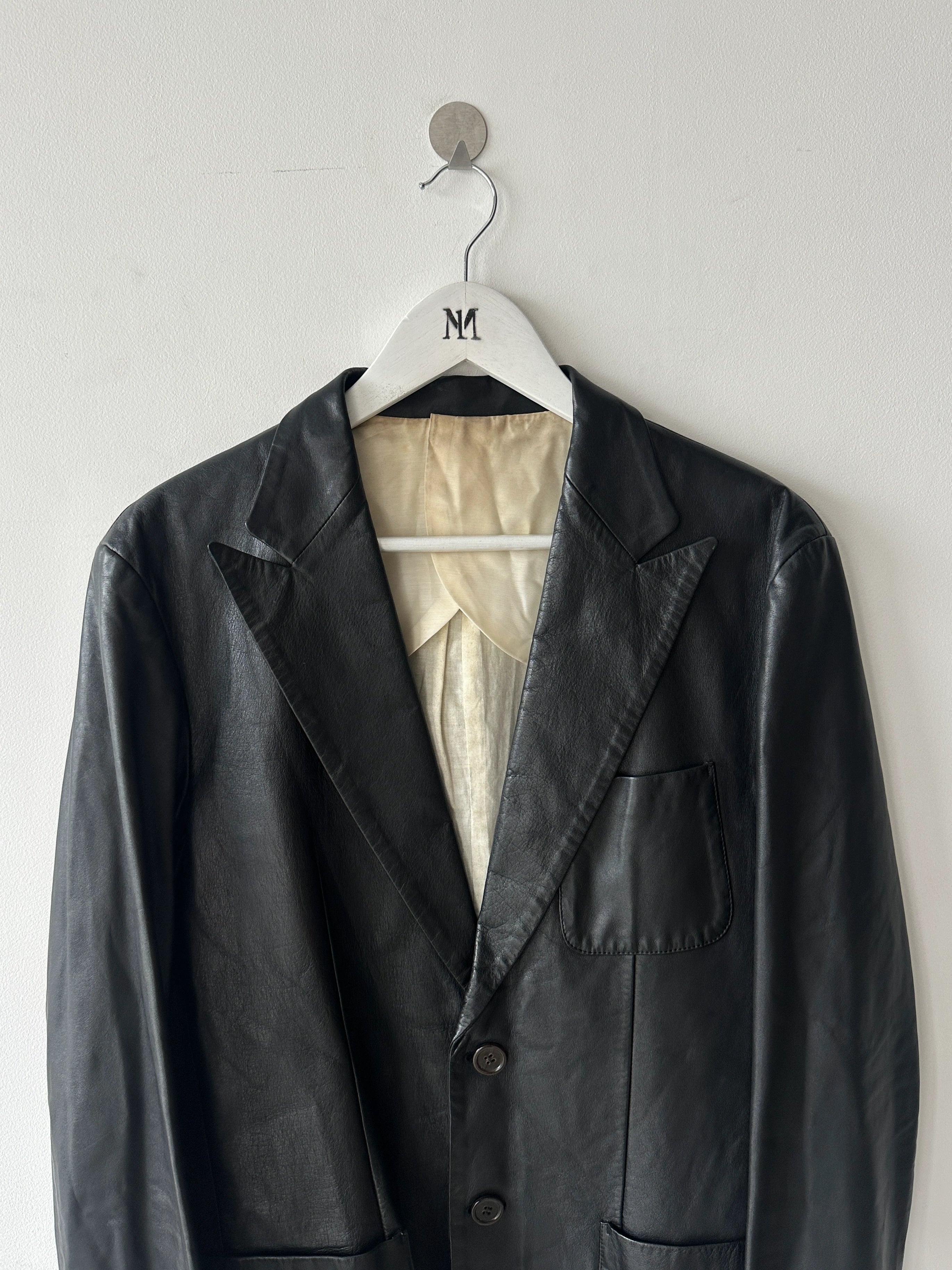 MASAKI MATSUSHIMA - 2000s SAMPLE LEATHER BLAZER