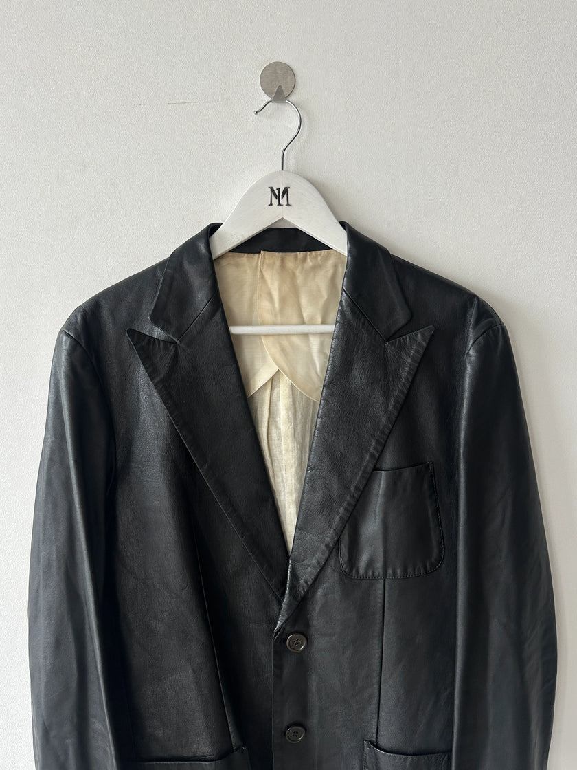 MASAKI MATSUSHIMA - 2000s SAMPLE LEATHER BLAZER