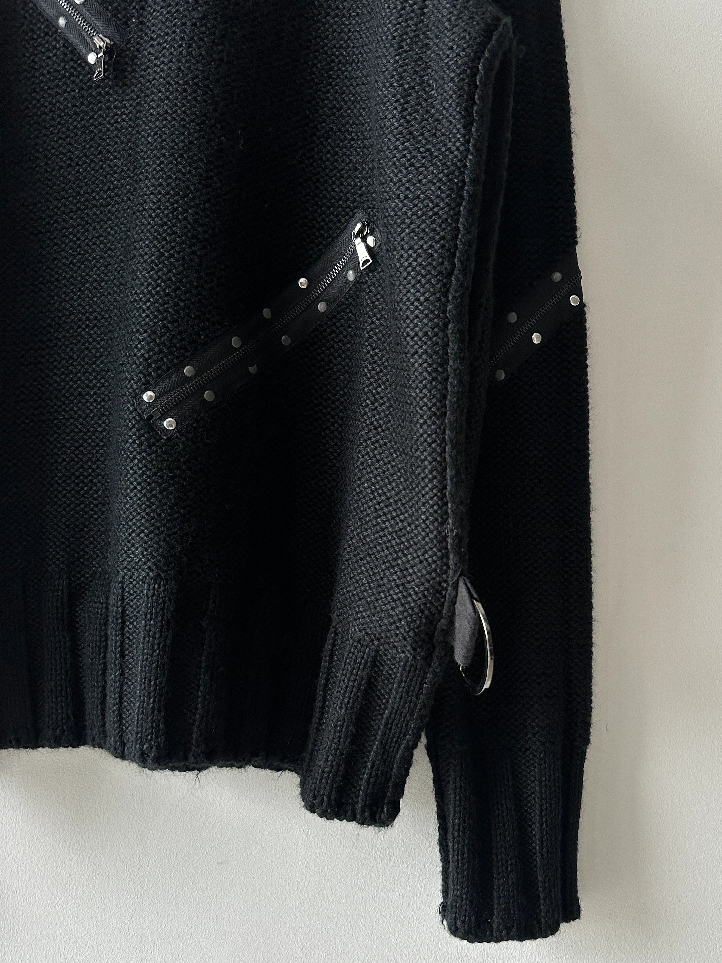 JOHN RICHMOND - F/W 2003 HIGH NECK CHUNKY KNIT BONDAGE JUMPER