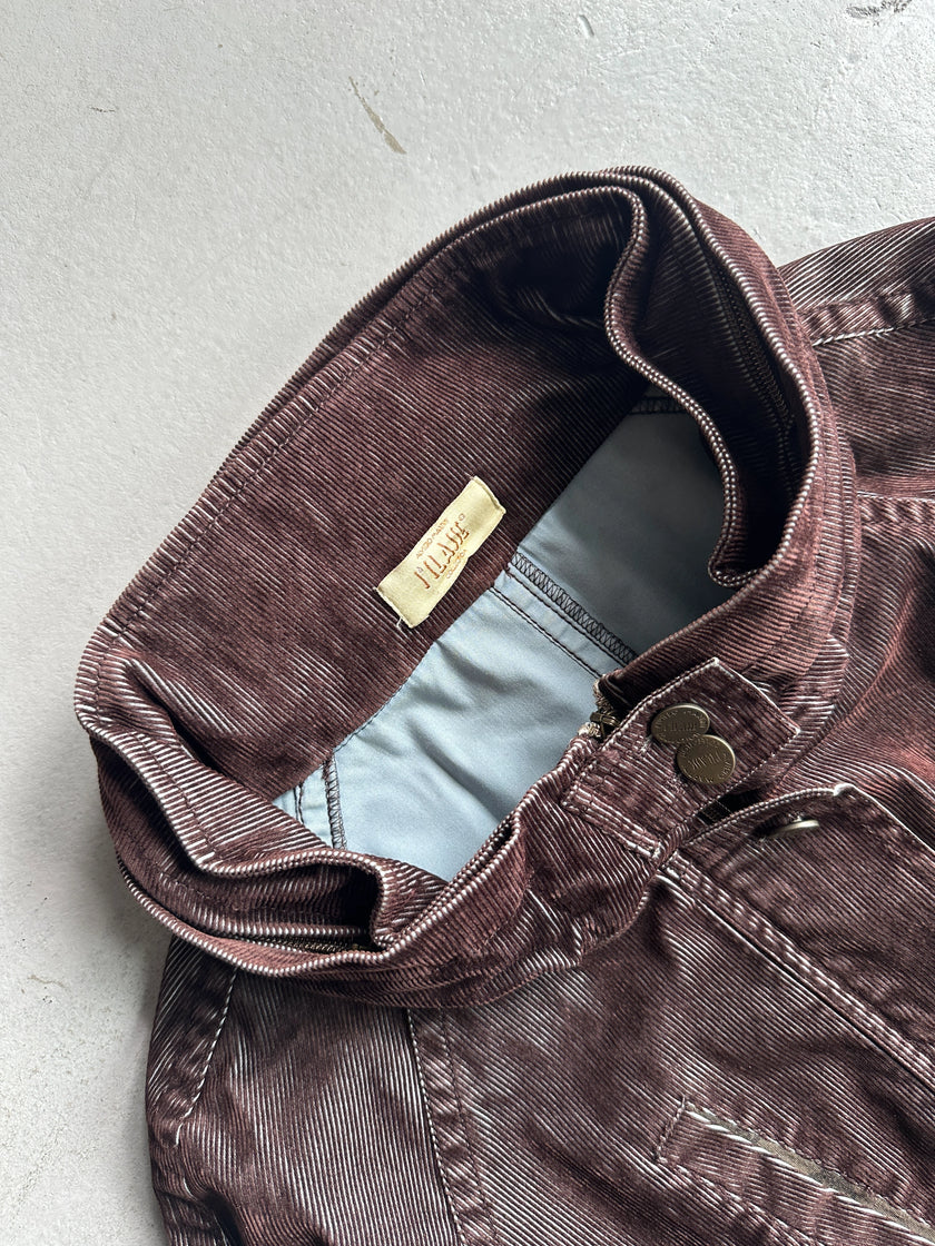 ALVIERO MARTINI 1° CLASSE - 2000s CROP FIT CORDUROY JACKET