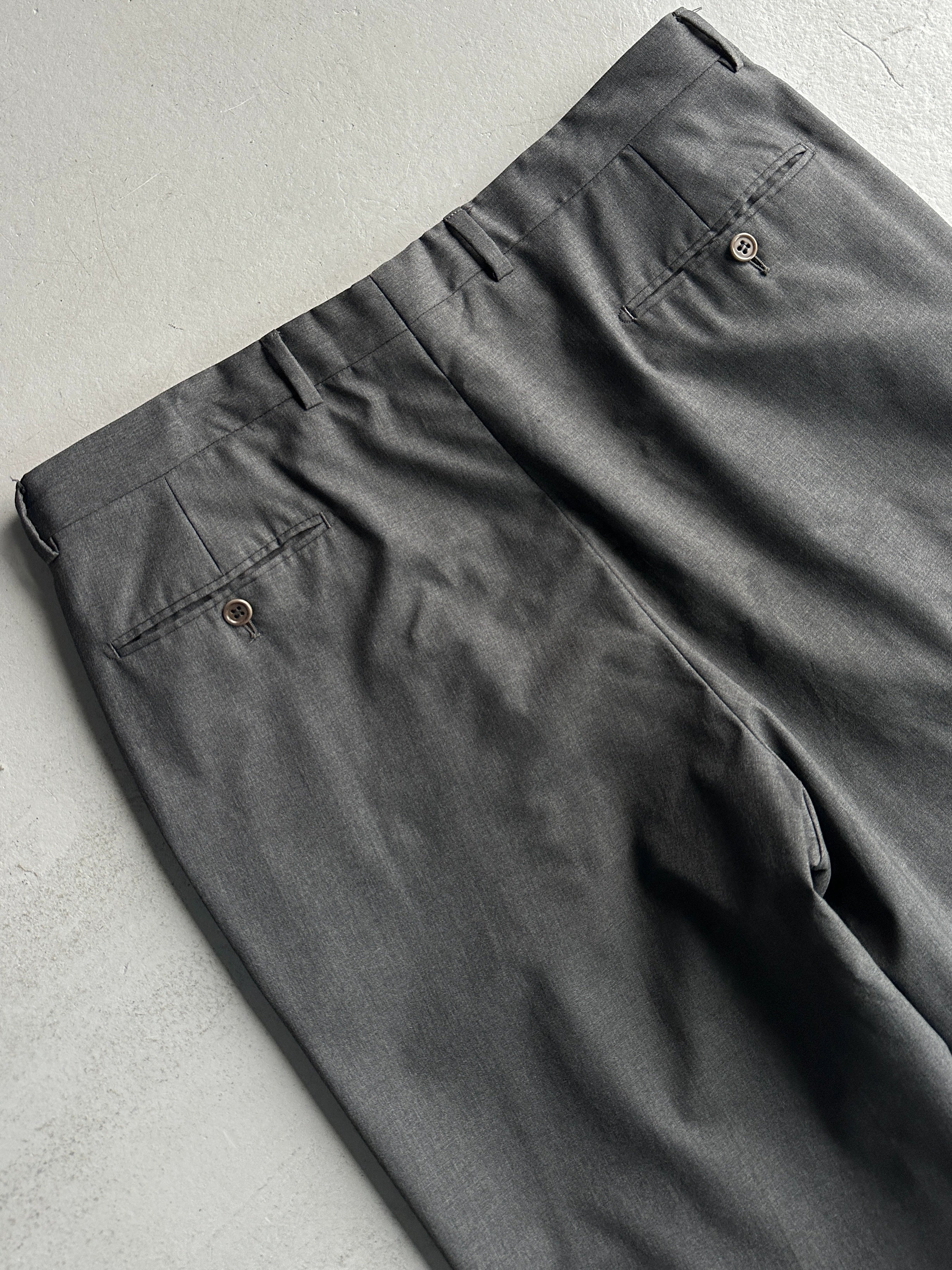 VALENTINO - 1990s TURN UP HEM FRONT PLEATS TAILORED TROUSERS