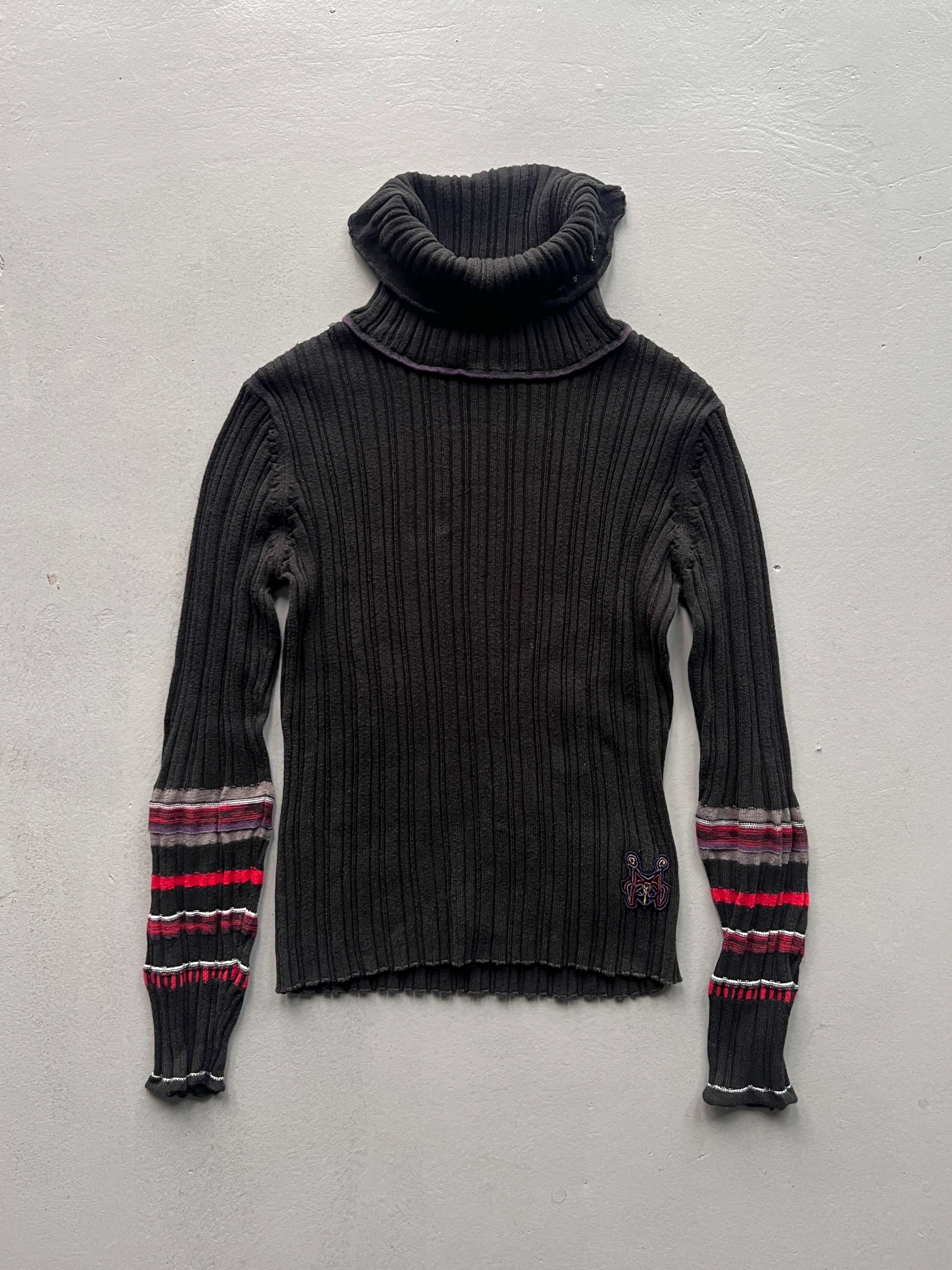 MARITHÉ + FRANÇOIS GIRBAUD - 1990s HIGH NECK TEXTURED JUMPER