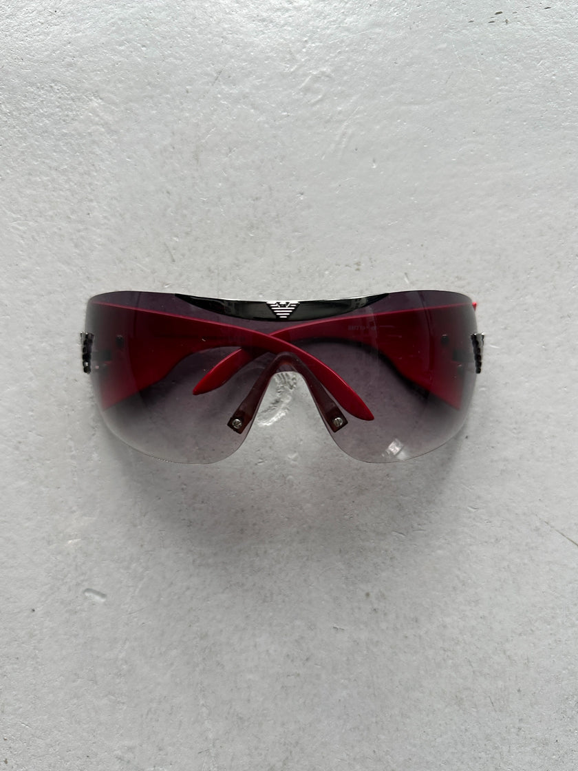 EMPORIO ARMANI  - 1990s OVERSIZED SHIELD SUNGLASSES