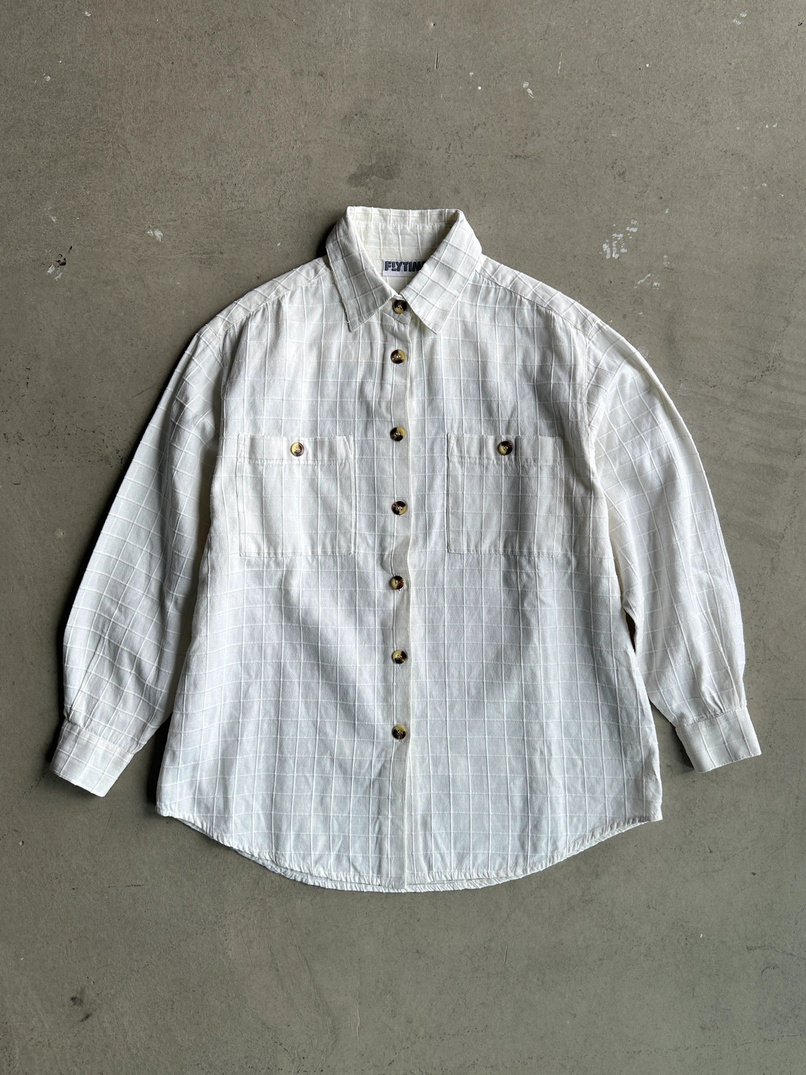 1980s GRID PATTERN LONG SLEEVE SHIRT