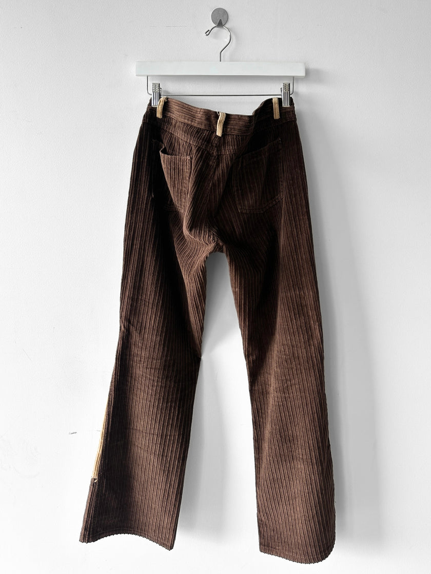 1990s PATCHWORK CONSTRUCTION CORDUROY STRAIGHT LEG TROUSERS