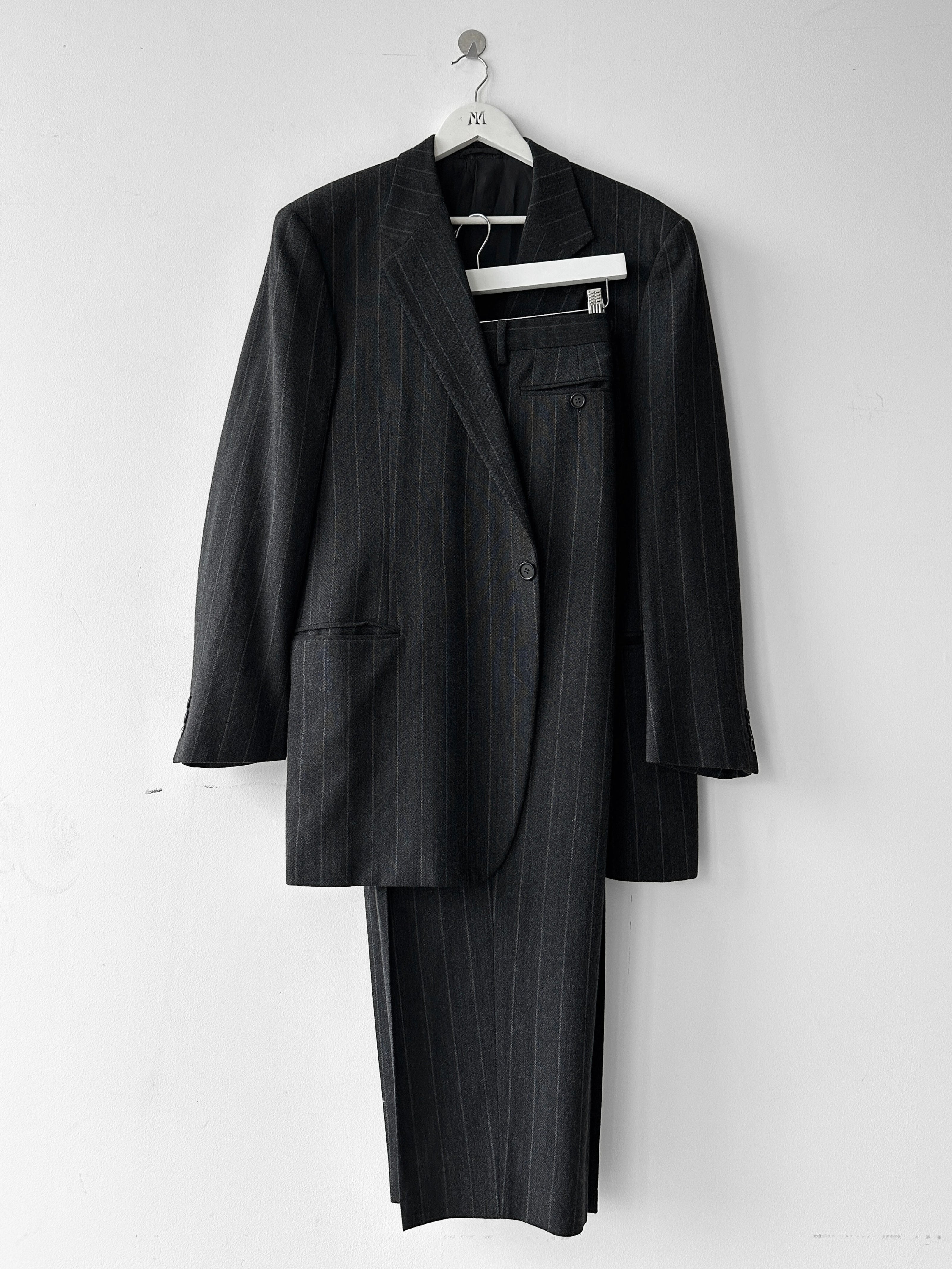 GIORGIO ARMANI - 1990s PINSTRIPED SUIT WITH FRONT PLEATS TROUSERS
