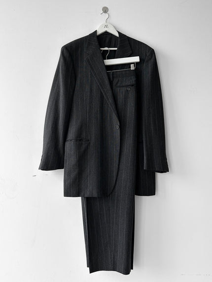 GIORGIO ARMANI - 1990s PINSTRIPED SUIT WITH FRONT PLEATS TROUSERS