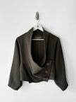 ISSEY MIYAKE - F/W 1989 CROP FIT SCULPTURAL JACKET WITH DRAPED COLLAR