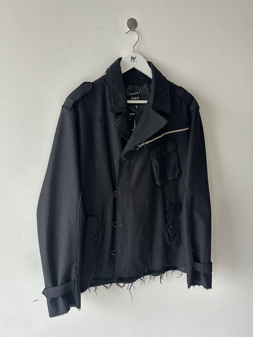 C'N'C COSTUME NATIONAL - F/W 2010 FRAYED EDGES WOOL JACKET