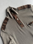 1990s KNIT PULLOVER WITH SUEDE DETAILS