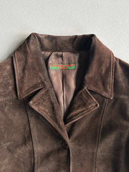 KATHARINE HAMNETT - 1990s STRAIGHT FIT SUEDE JACKET