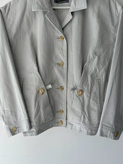 ISSEY MIYAKE - 1980s TEXTURED COTTON BOMBER JACKET