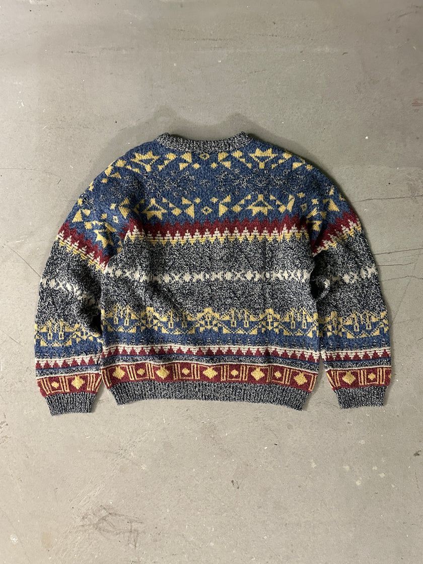 1990s GEOMETRIC JACQUARD JUMPER