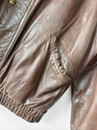 ICEBERG - 1980s LEATHER BOMBER JACKET WITH SHEARLING COLLAR