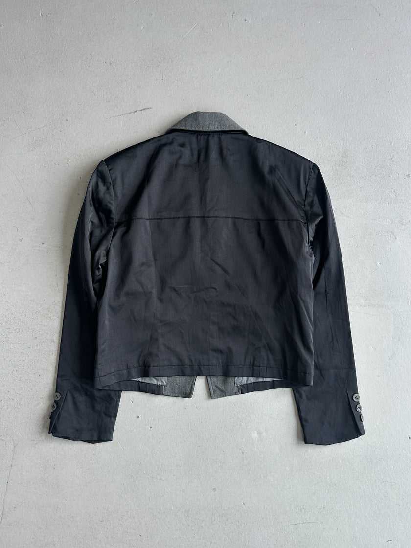 JANNE FAURE - 1990s CROP FIT JACKET WITH WOOL COLLAR