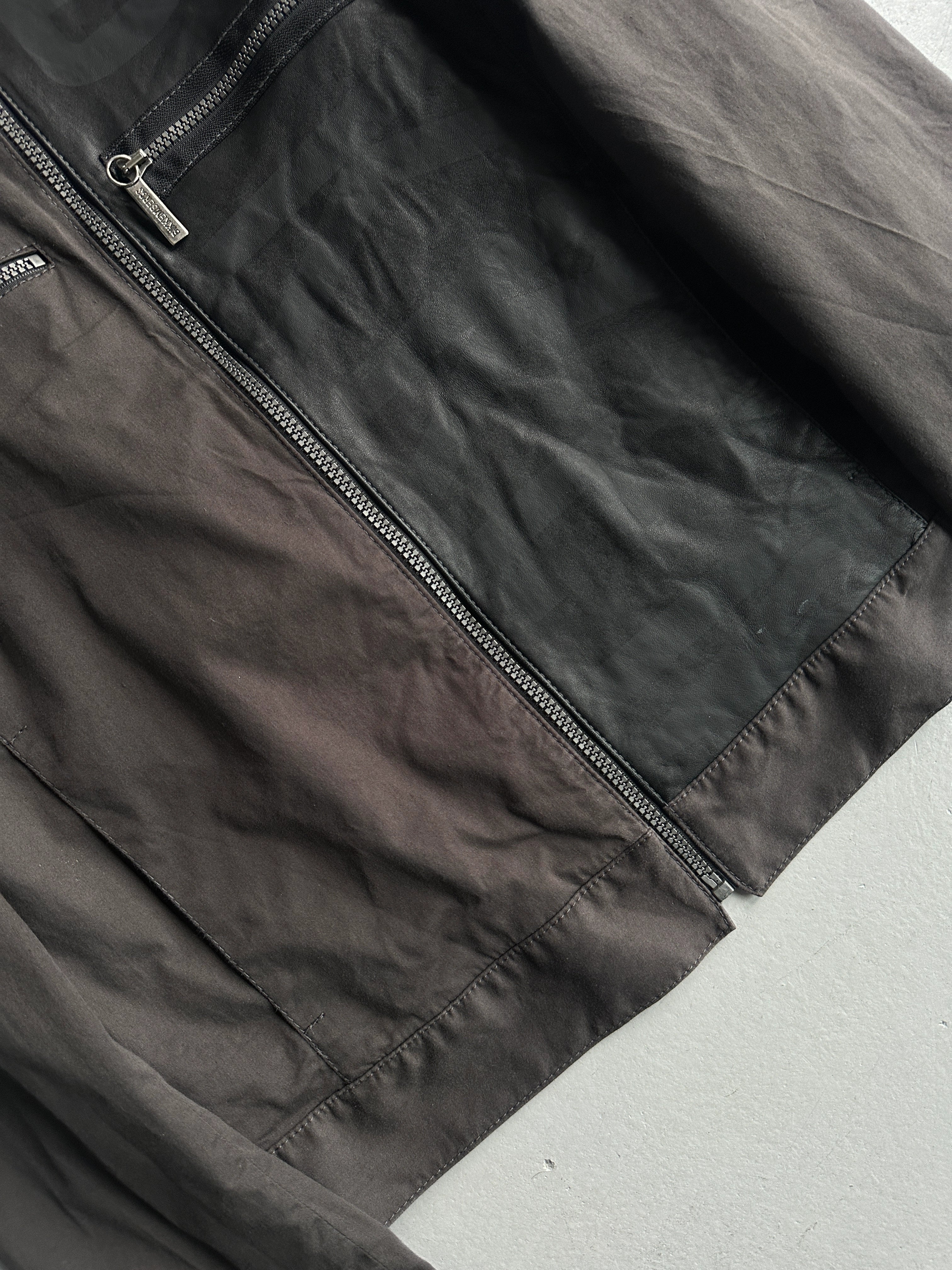 BIKKEMBERGS - 2000s LIGHT JACKET WITH LEATHER PANEL AT FRONT