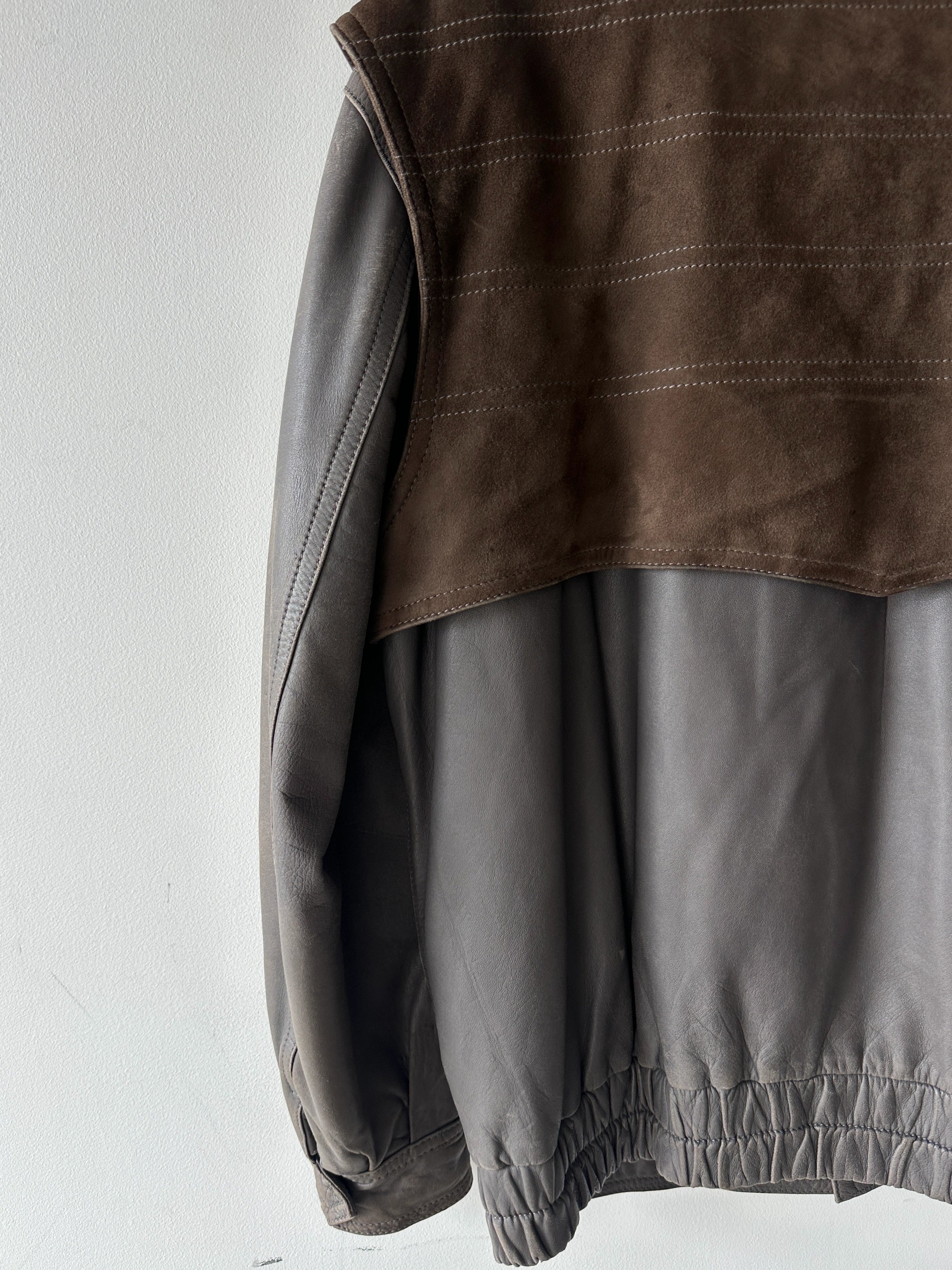 SPANISH LABEL 1980s PANELED LEATHER JACKET