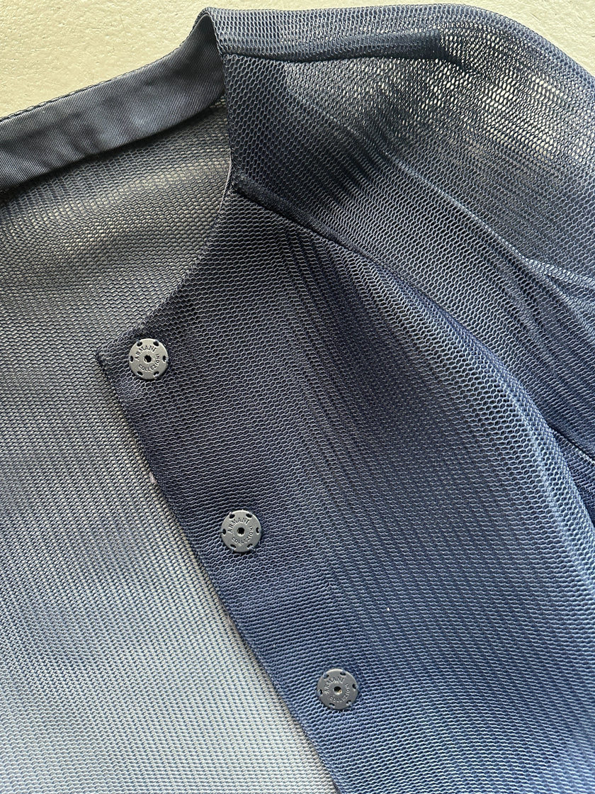 ARMANI COLLEZIONI - S/S 2015 GRADIENT BLUE STRUCTURED MESH JACKET