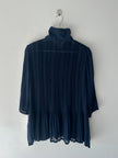 MASAKI MATSUSHIMA - 2000s PLEATED BLOUSE WITH DRAWSTRING COLLAR