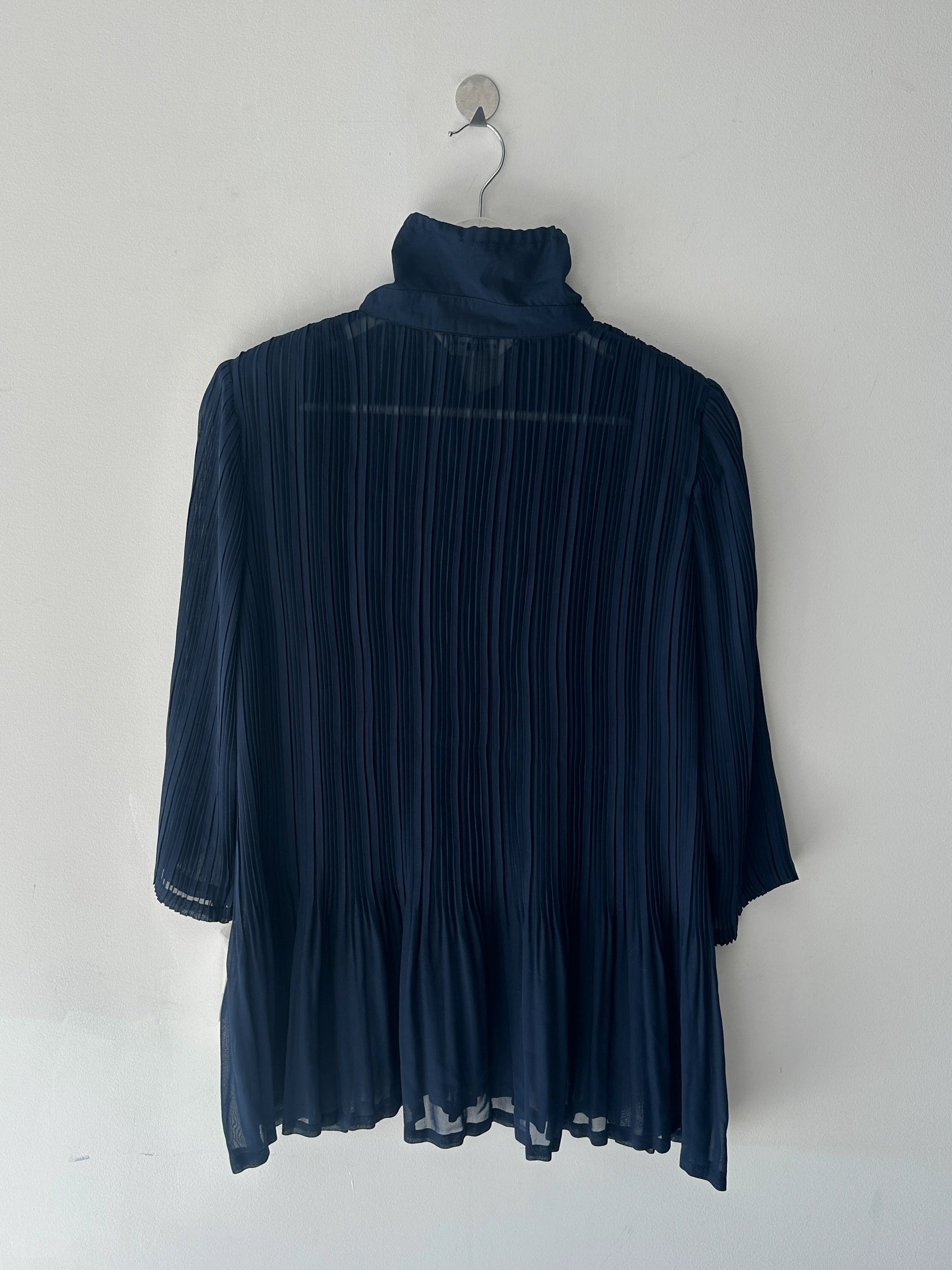 MASAKI MATSUSHIMA - 2000s PLEATED BLOUSE WITH DRAWSTRING COLLAR