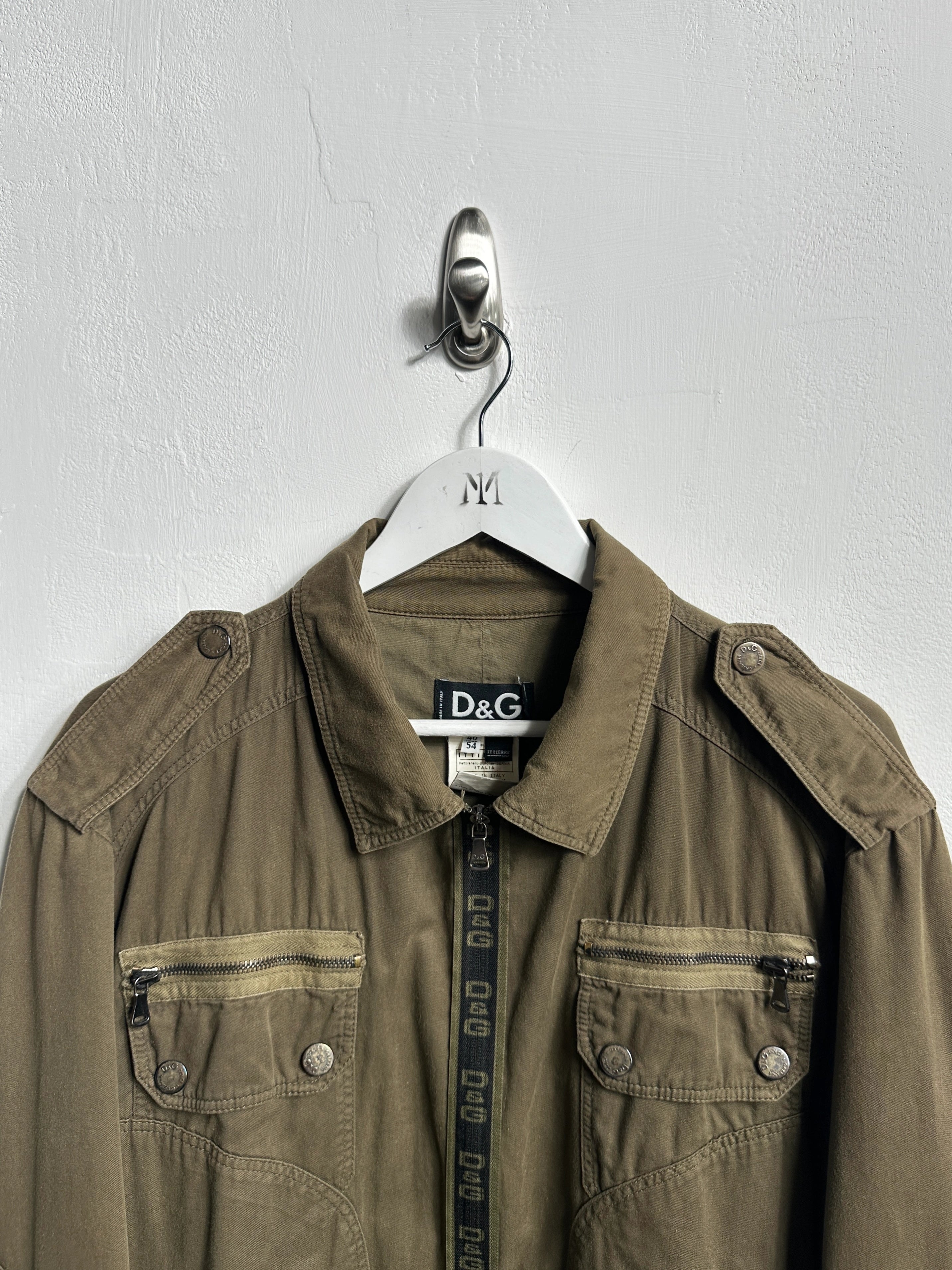 DOLCE & GABBANA - S/S 2006 TRUCKER JACKET WITH LOGO TAPE AT FRONT ZIP
