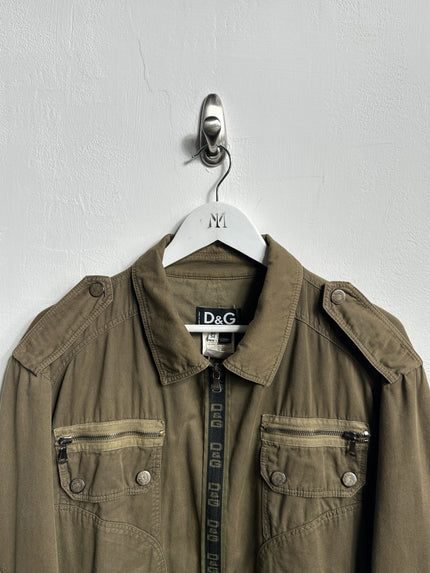 DOLCE & GABBANA - S/S 2006 TRUCKER JACKET WITH LOGO TAPE AT FRONT ZIP
