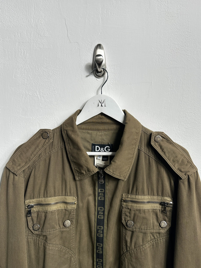DOLCE & GABBANA - S/S 2006 TRUCKER JACKET WITH LOGO TAPE AT FRONT ZIP