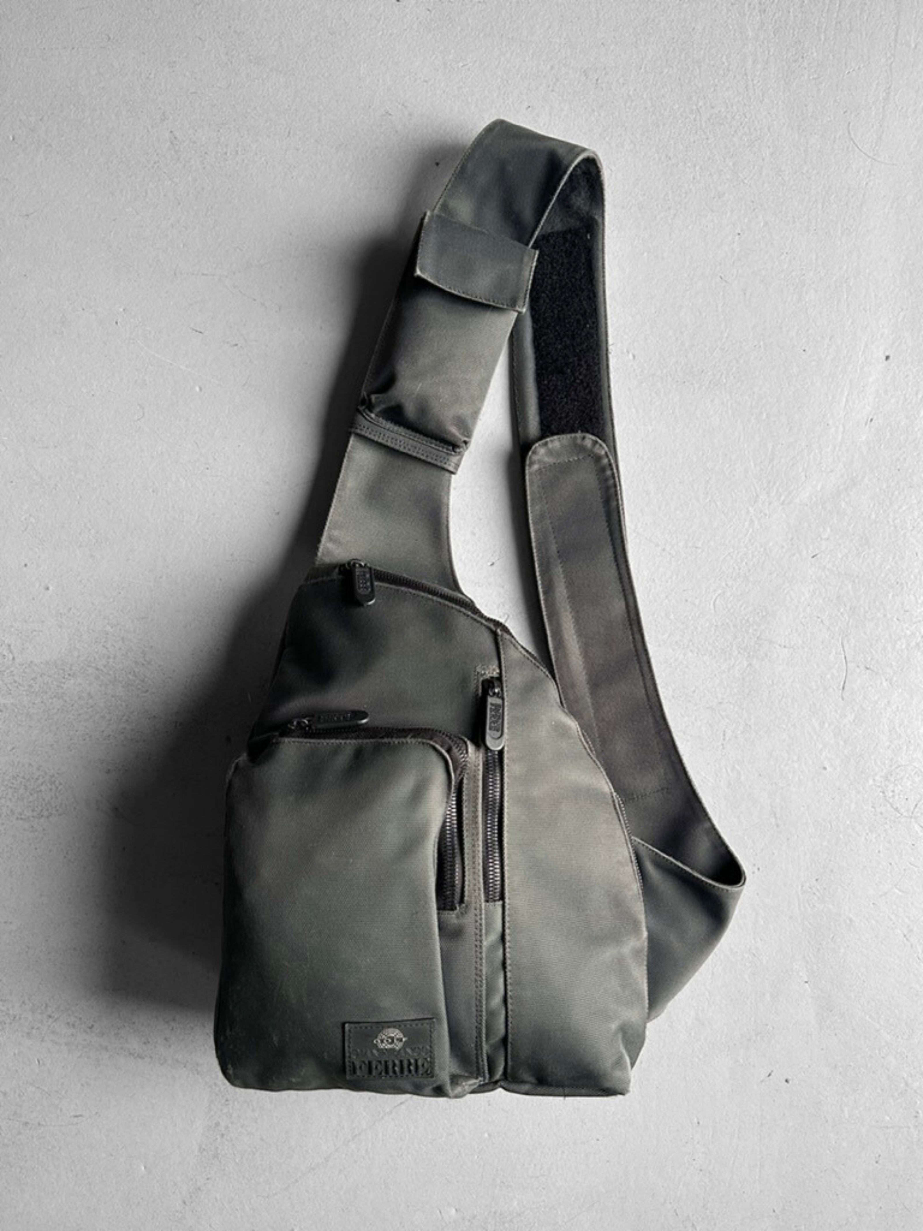 GIANFRANCO FERRÉ - 1990s SLING BAG WITH VELCRO STRAP POUCH
