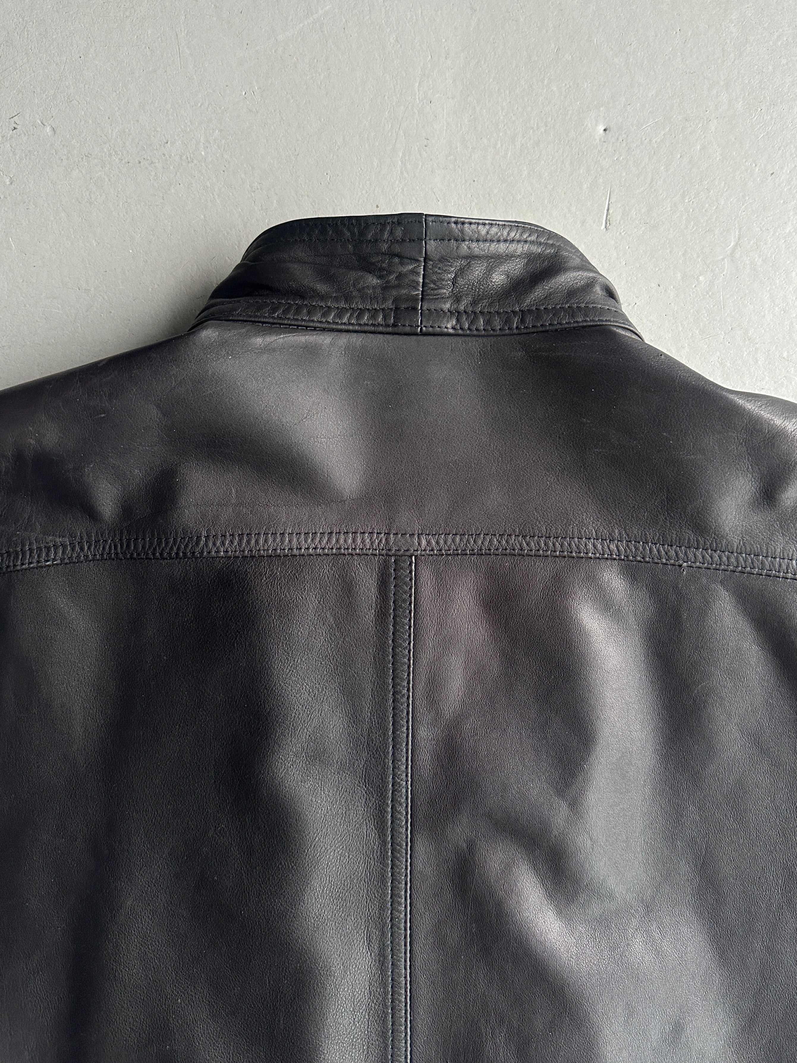 MARITHÉ + FRANÇOIS GIRBAUD X COMPAGNIE DES MONTAGNES & DES FORETS - 1980s LAYERED FRONT LEATHER JACKET