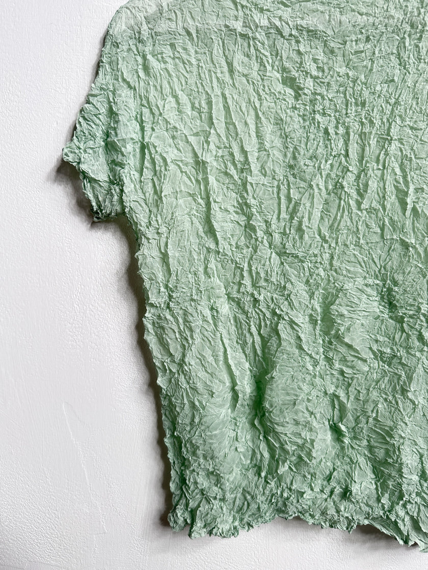 ISSEY MIYAKE PERMANENTE - S/S 1989 SHORT SLEEVE CRINKLED TOP