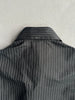 YOHJI YAMAMOTO - S/S 2003 PINSTRIPED SILK SHIRT WITH FLORAL RUFFLE DETAIL AT FRONT