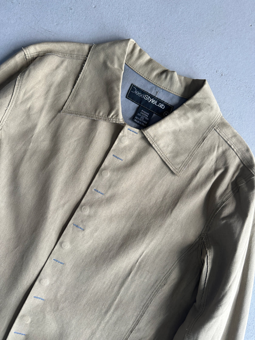 DIESEL - 1990s DECONSTRUCTED COAT WITH RAW EDGES