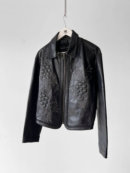 CALUGI E GIANNELLI - 1980s FROG MOTIFS LEATHER JACKET