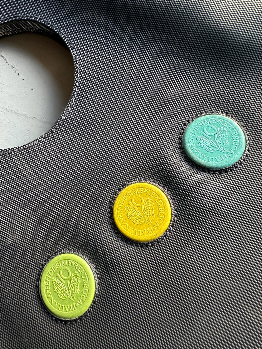 FENDISSIME - 1990s CUT OUT HANDLE TEXTURED HANDBAG